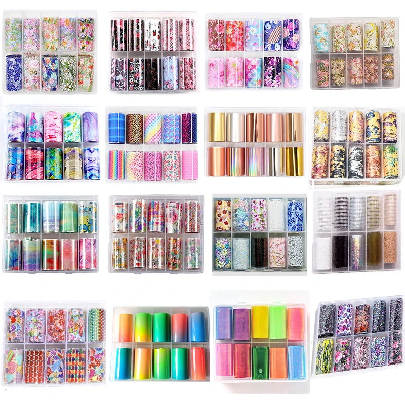 Galaxy Nail Transfer Foils – 10 Rolls, 105 Designs | DIY Nail Art