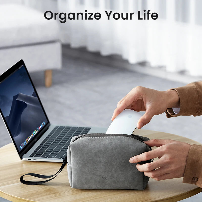 UGREEN Leather Digital Organizer Bag – Cables & Accessories Digital Accessories Organizer PRIMED