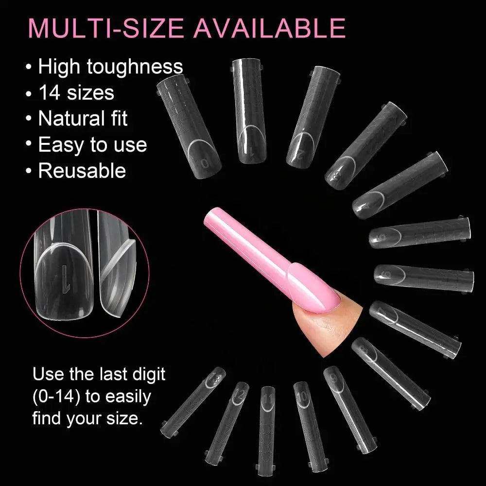 140Pcs Clear Nail Extension Forms – Reusable French Dual Nails