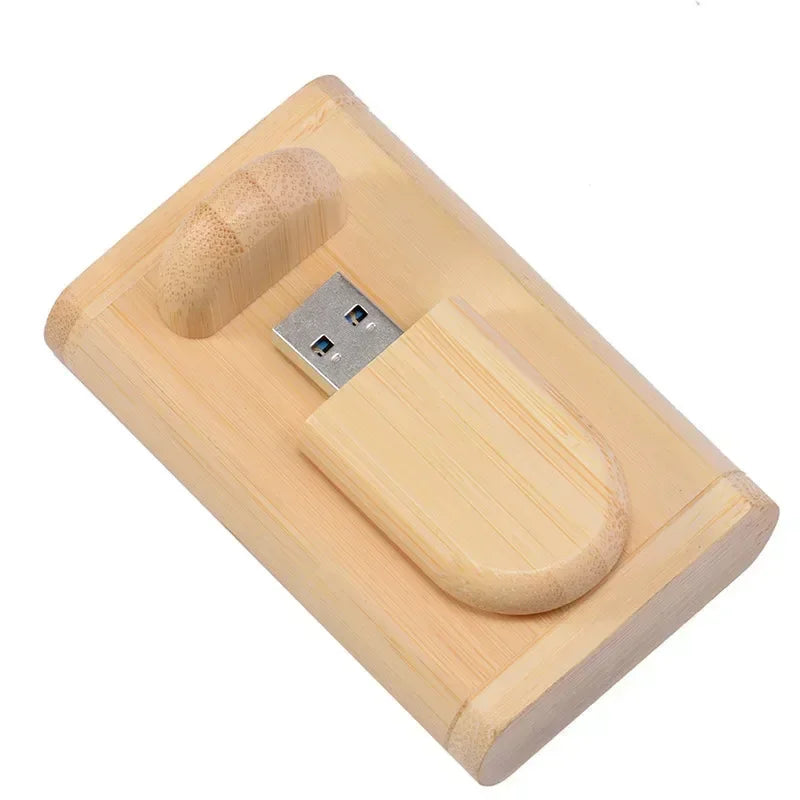 Wooden USB Flash Drive Gift Box | Custom Logo 16/32/64GB Custom USB Flash Drive PRIMED 128GB Bamboo with box