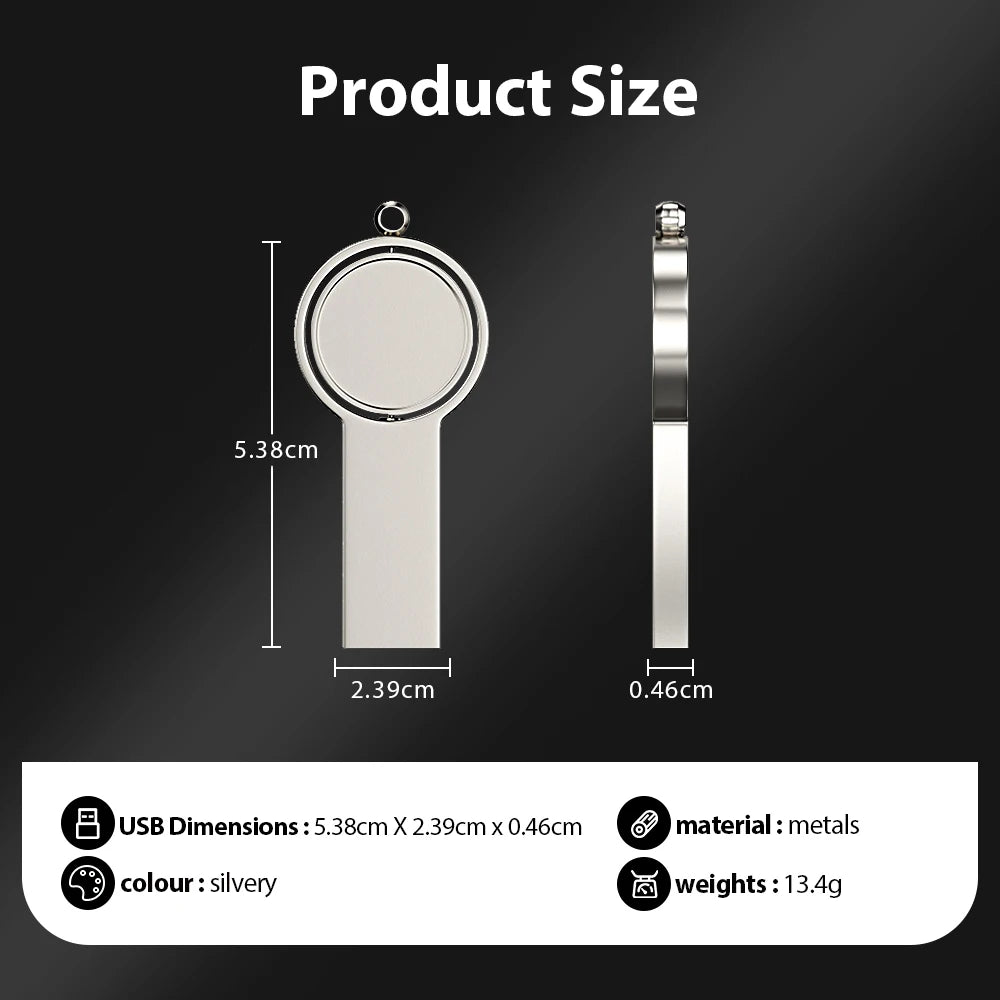 JASTER Silver Metal USB Flash Drive 16–128GB | Custom Logo USB Flash Drive PRIMED