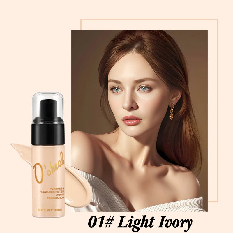 OCHEAL Full Coverage Liquid Foundation Concealer BB Cream Liquid Foundation BB Cream PRIMED 01 Light Ivory