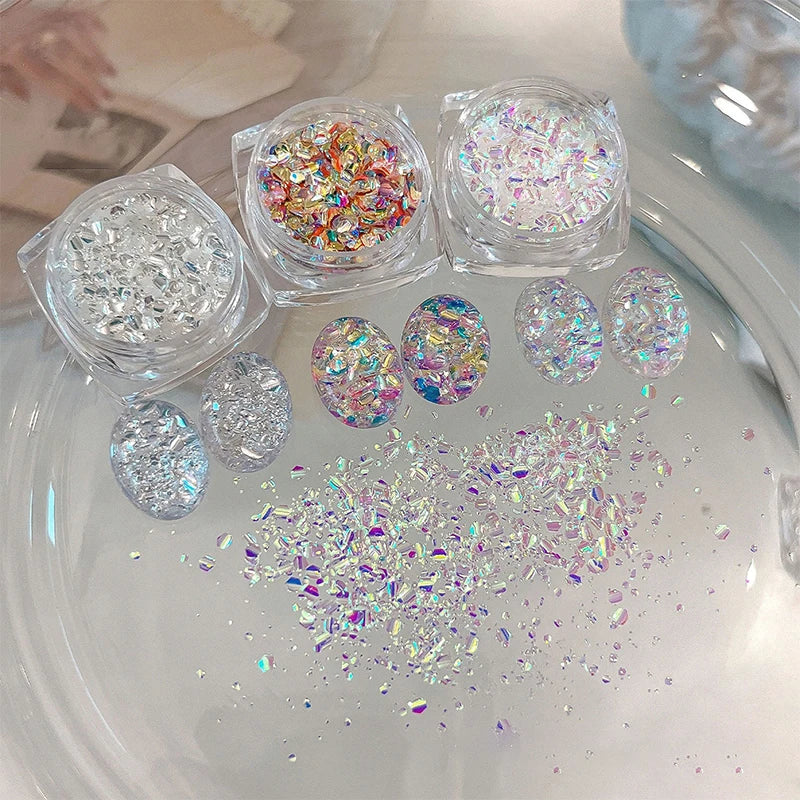 3D Holographic Nail Glitter Rhinestones – DIY Nail Art Decor Nail Art Glitter PRIMED