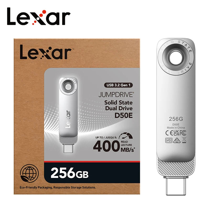 Lexar JumpDrive D50E USB 3.2 Type-C Dual Flash Drive 400MB/s USB Flash Drive PRIMED