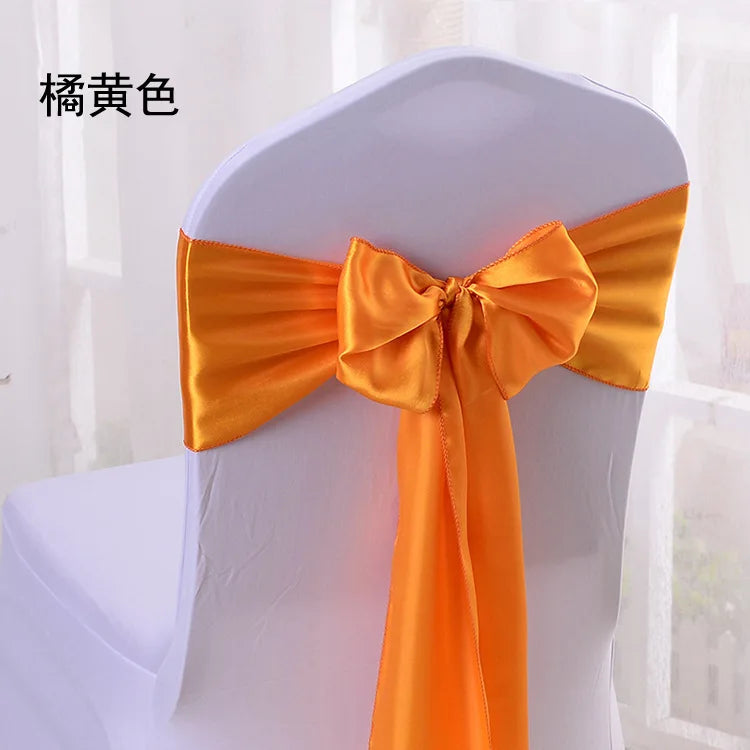 10 Pcs Satin Chair Sashes – Wedding & Banquet Bow Decor