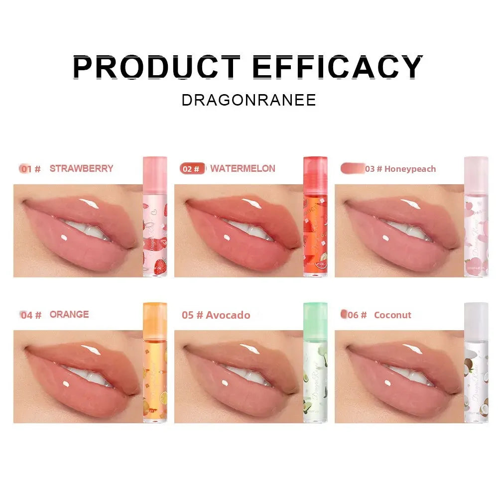 Strawberry Lip Gloss Set 6 Pcs – Hydrating Roll-On Lip Oil