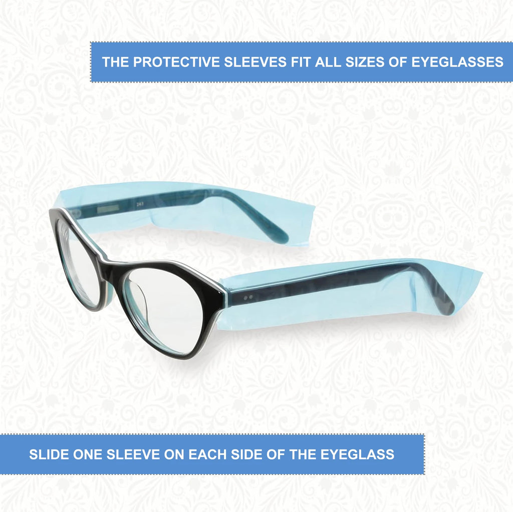 200Pcs Barber Glasses Leg Sleeves – Anti-Slip & Hygienic Eyeglass Sleeve Covers PRIMED