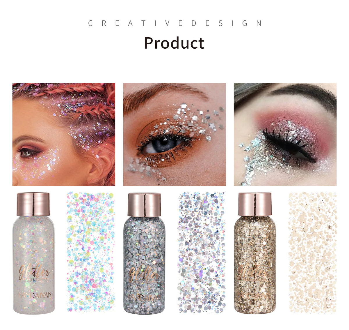 Mermaid Body Glitter Cream – Face, Hair, Nail Sequin Gel Body Glitter Gel PRIMED