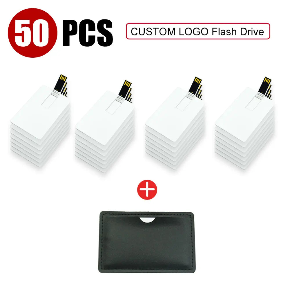 Custom Logo Credit Card USB Flash Drive 128MB–32GB Bulk Pack Custom USB Flash Drive PRIMED 8 GB 50-black-box