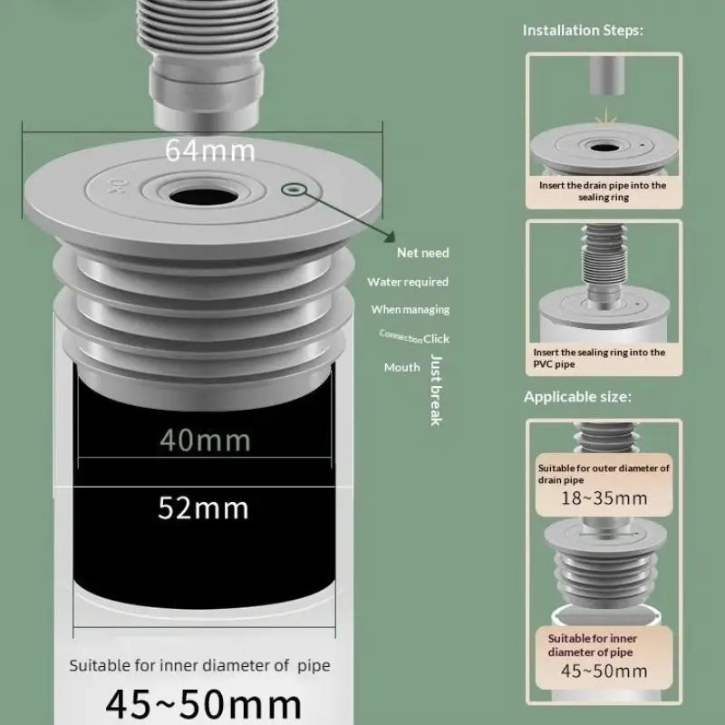 Silicone Floor Drain Seal Ring – Anti-Odor Sewer Pipe Plug