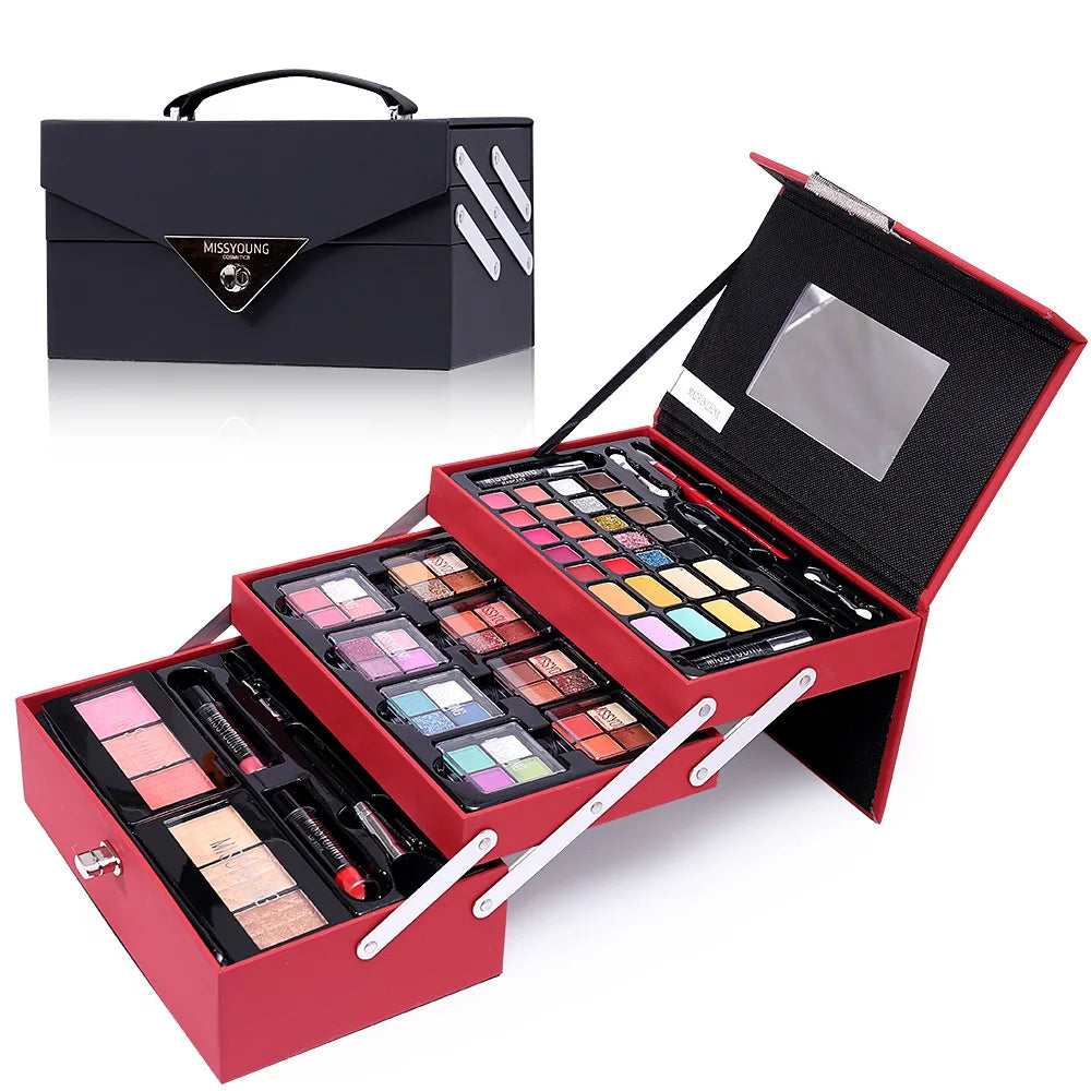 Women's Full Makeup Gift Set – Eyeshadow, Lipstick & Brushes