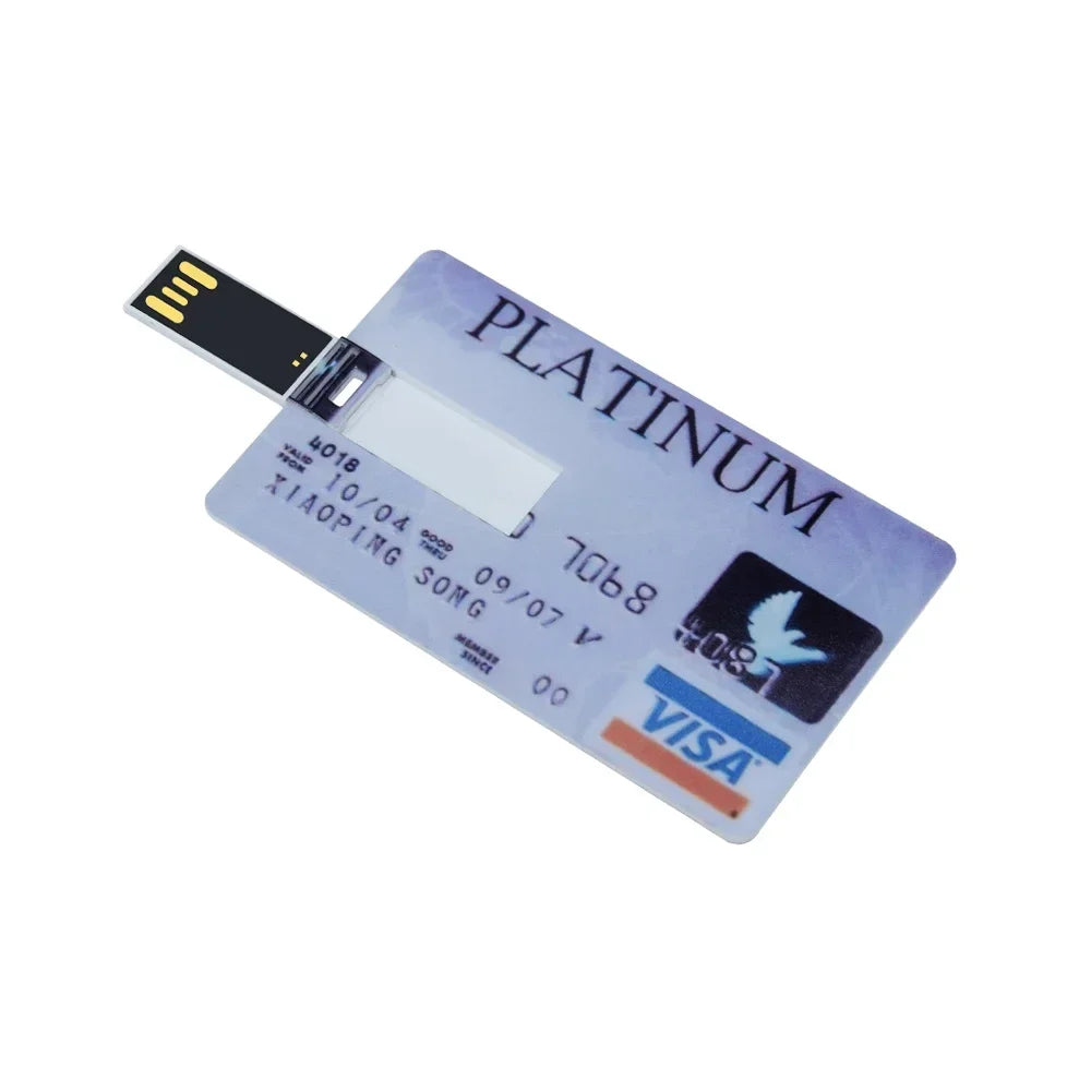 Credit Card USB Flash Drive 4–64GB | Waterproof Metal Memory Stick USB Flash Drive PRIMED 64 GB Style 2