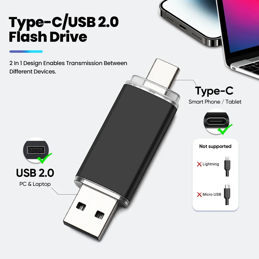 100-Pack Custom Logo USB-C Flash Drives 32/64/128GB Bulk USB Flash Drive PRIMED