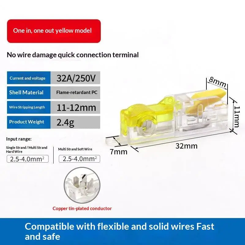 T-Type No-Strip Wire Connector | Quick Branch Terminal Block