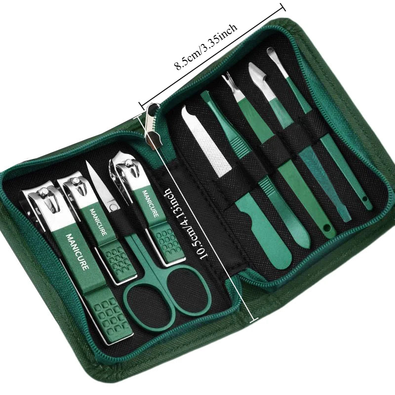 Stainless Steel Manicure Set 6–18 Pcs with Leather Case | Gift Manicure Tool Set PRIMED