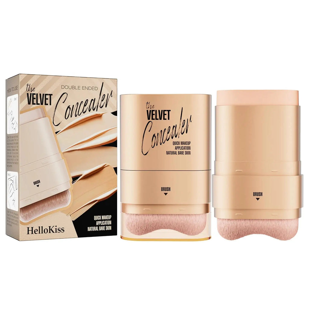 Hello Kiss 2-in-1 Waterproof Concealer Stick & Brush | 12g Concealer Stick PRIMED