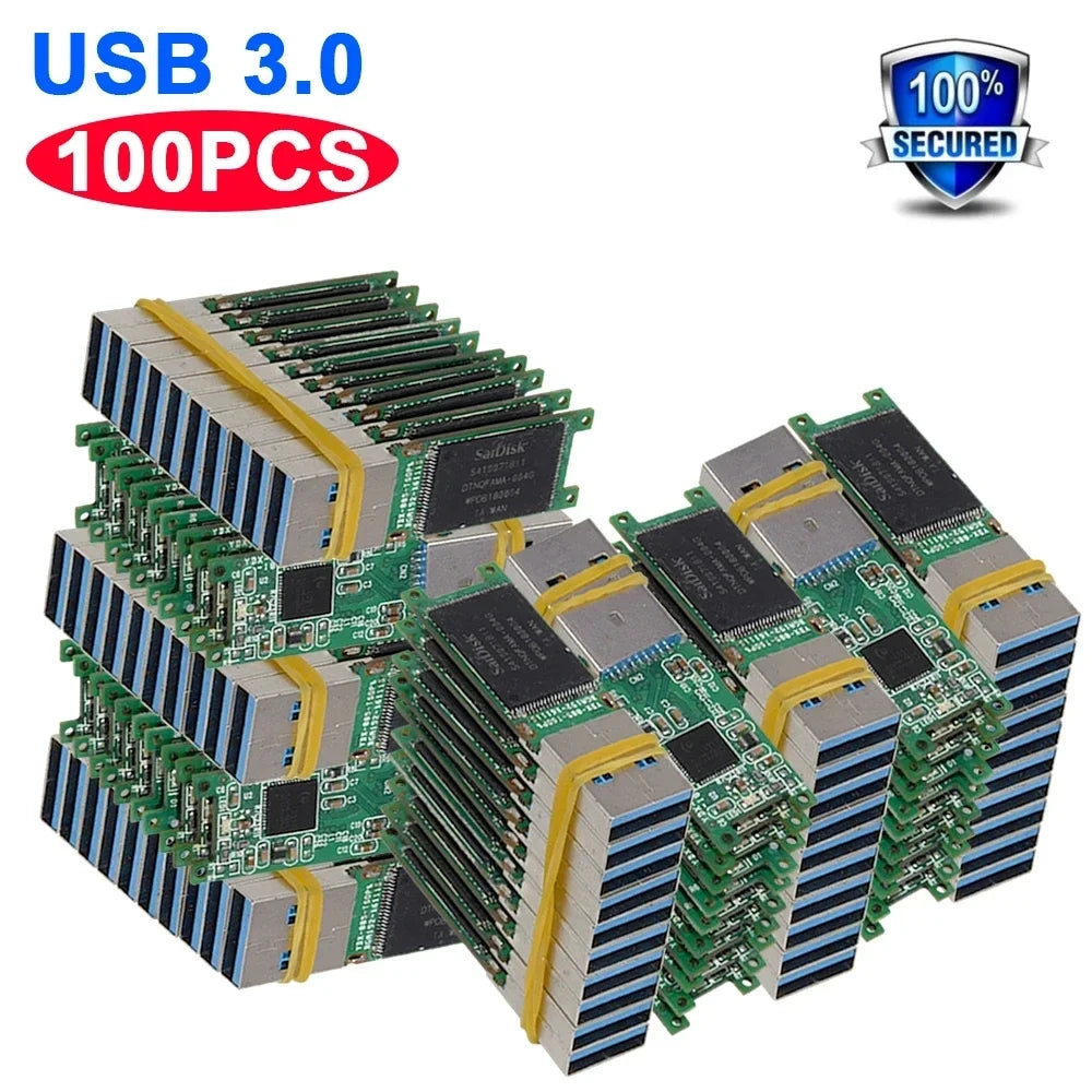 Wholesale USB 3.0 Flash Drives 4GB–128GB | Bulk PCB Pendrive USB Flash Drive PRIMED 128 GB 100pcs 3.0