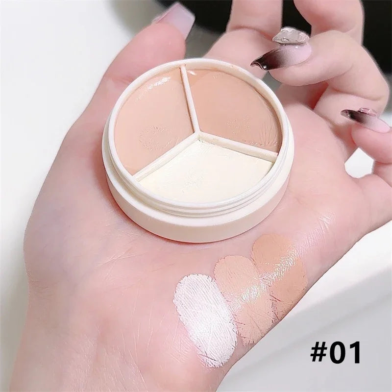 3-Color Concealer Palette – Waterproof Full Coverage Makeup