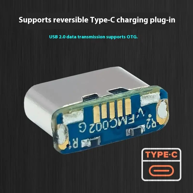 USB Type-C 5-Pin SMD Female Socket for PCB Soldering – 2 Pack