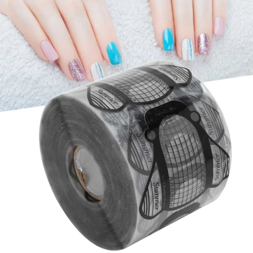 500 Pcs Self-Adhesive PVC Nail Extension Forms – Roll Mold