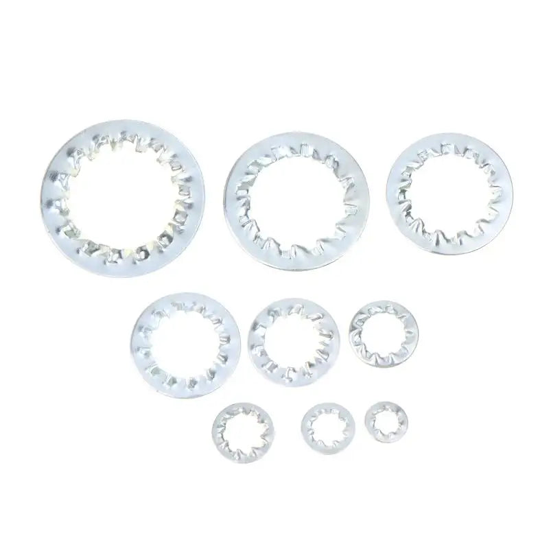 100Pcs M3–M16 Galvanized Internal Serrated Lock Washers