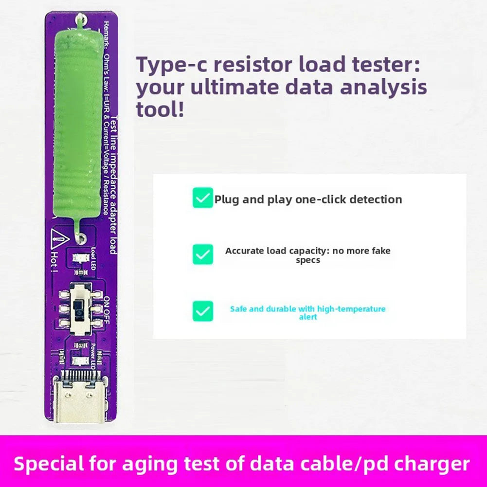 Type-C PD Resistive Load Tester – 10W USB-C Discharge Tool
