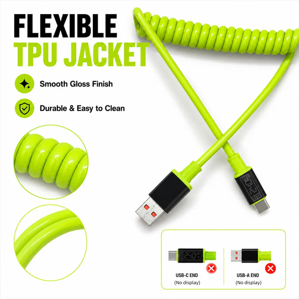 USB-C Fast Charging Cable 240W Nylon Braided | 1m & 2m USB-C Charging Cable PRIMED