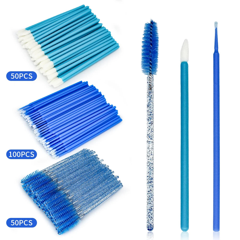 200Pcs Eyelash Extension Kit – Brushes & Microbrush Set Eyelash Extension Kit PRIMED blue