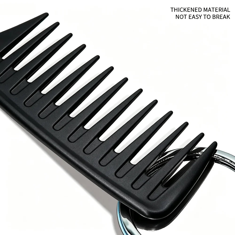 Wide Tooth Comb 4-Pack – Anti-Static ABS for Thick Curly Hair