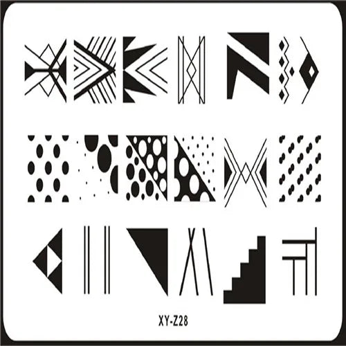 MAFANAILS Nail Art Stamping Plate – Multi-Design Stencil XY-Z Nail Stamping Plate PRIMED 28