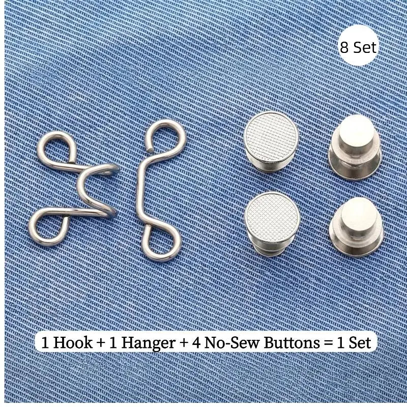 No-Sew Waist Tightener Button Pins for Jeans & Pants