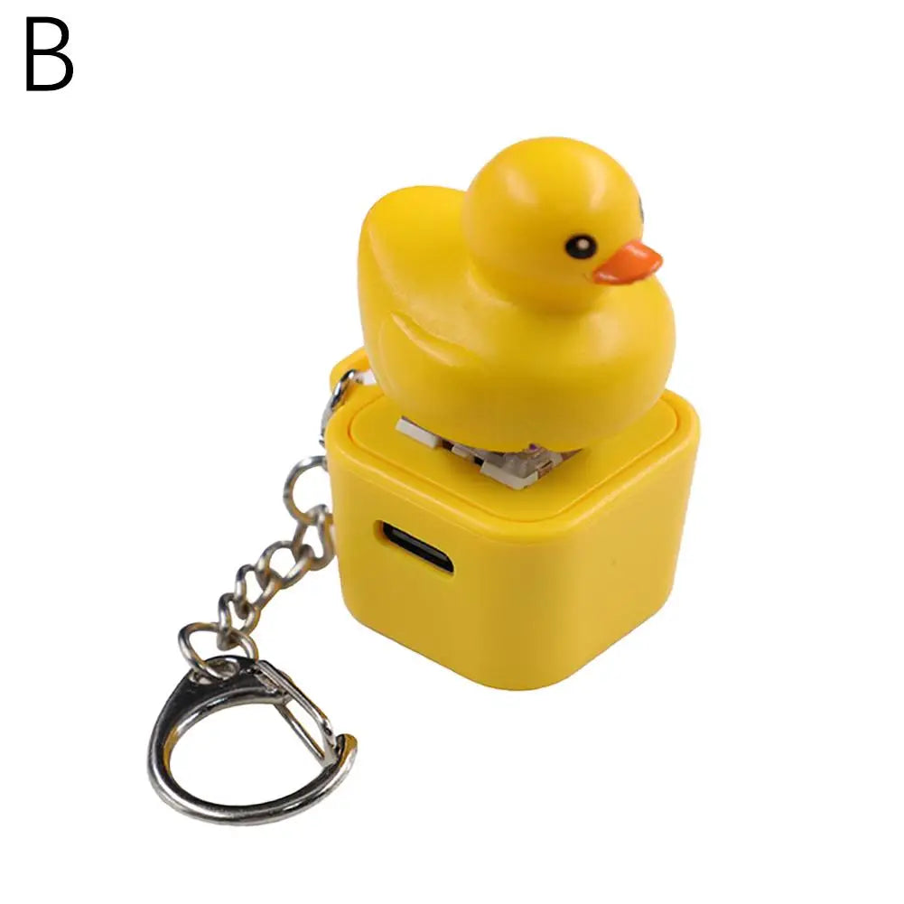 LED Fidget Clicker Keychain – Duck & Frog Sound Toy Fidget Clicker Toy PRIMED Duck 1pc
