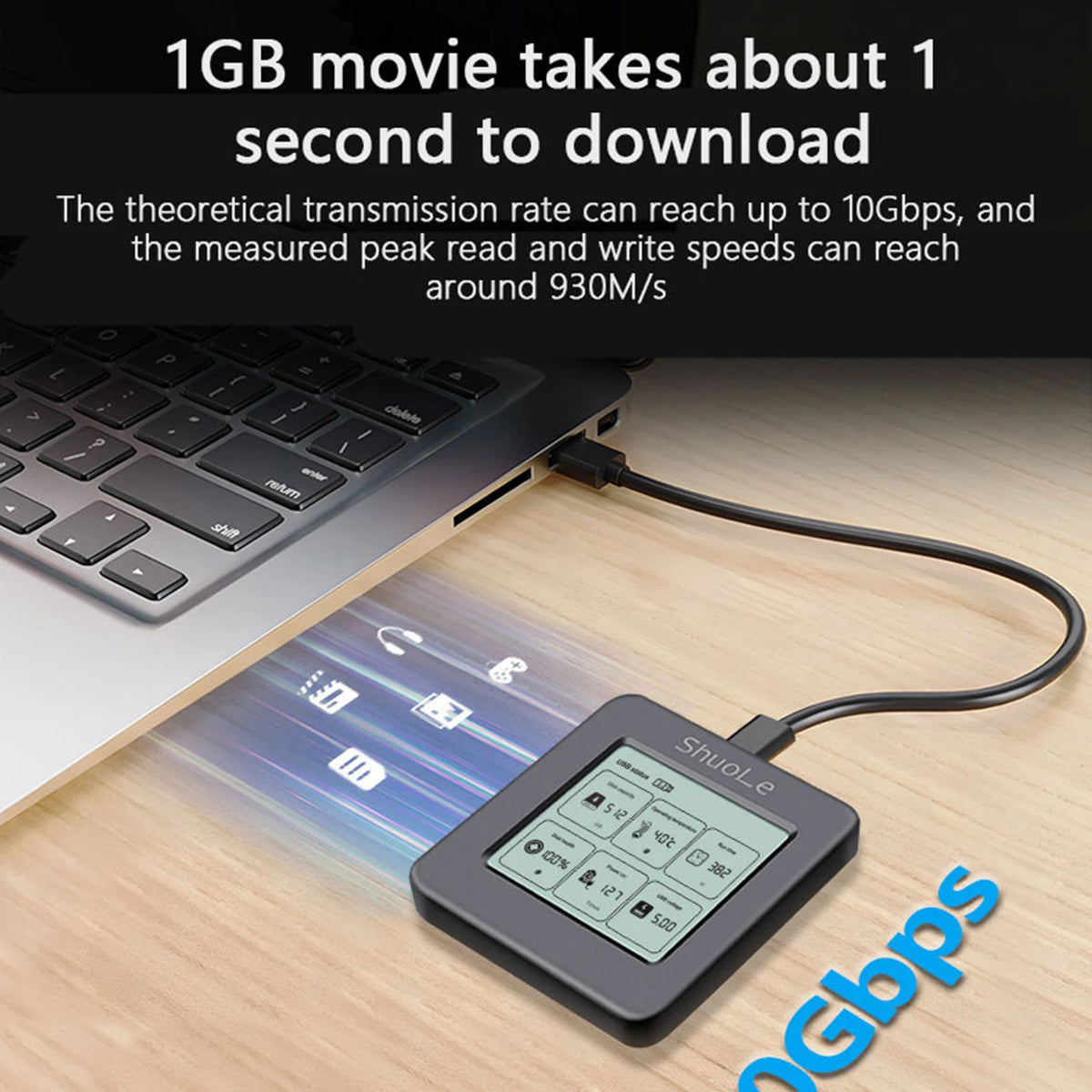 UTHAI NVMe M.2 SSD Enclosure USB 3.2 Gen2 10Gbps Aluminum
