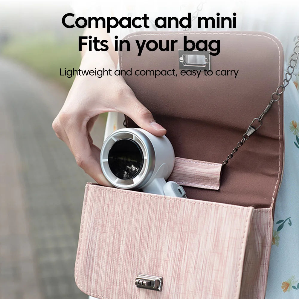 Portable Mini Neck Fan – Foldable Handheld Type-C Rechargeable Portable Neck Fan PRIMED