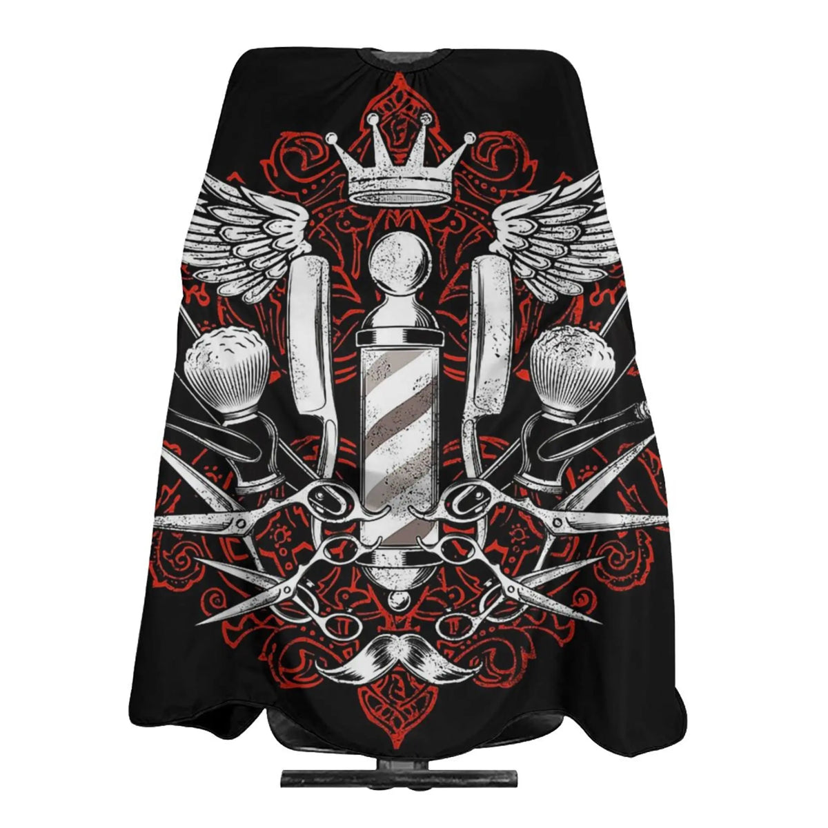 Waterproof Anti-Static Barber Cape – Black Salon Haircut Gown