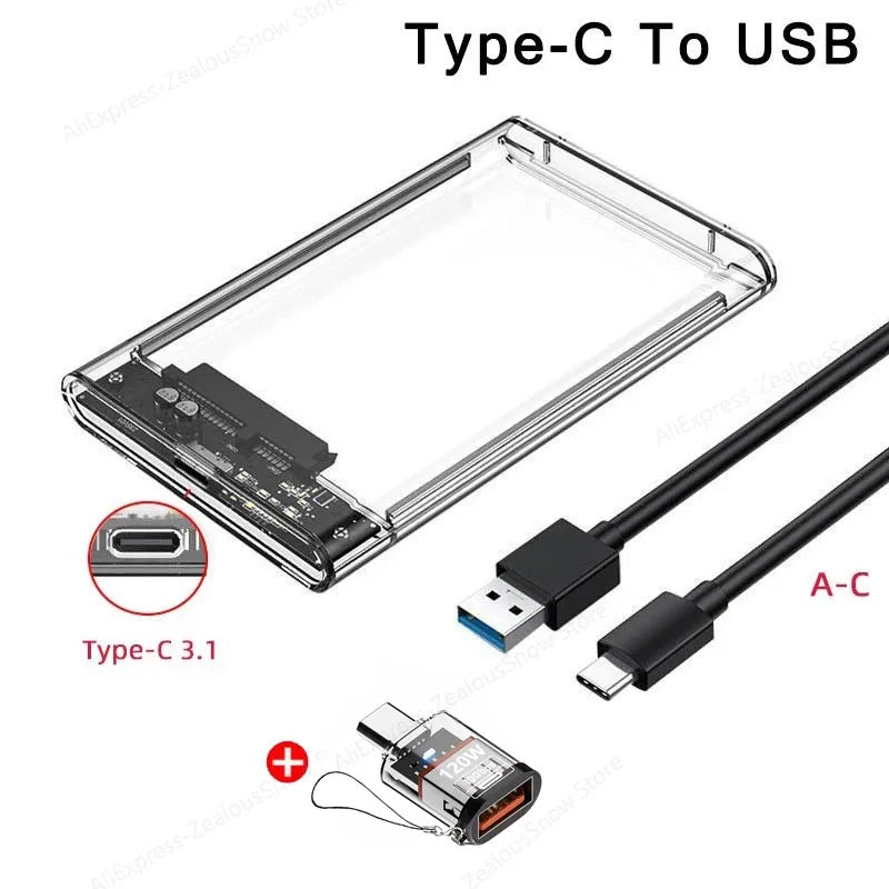 2.5" SATA HDD SSD Enclosure USB 3.0 & USB-C 5Gbps HDD SSD Enclosure PRIMED USB C-USB A OTG China Mainland