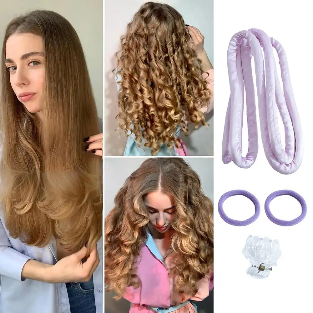 Heatless Curling Rod Headband – Silk Ribbon Hair Rollers Heatless Hair Curler PRIMED