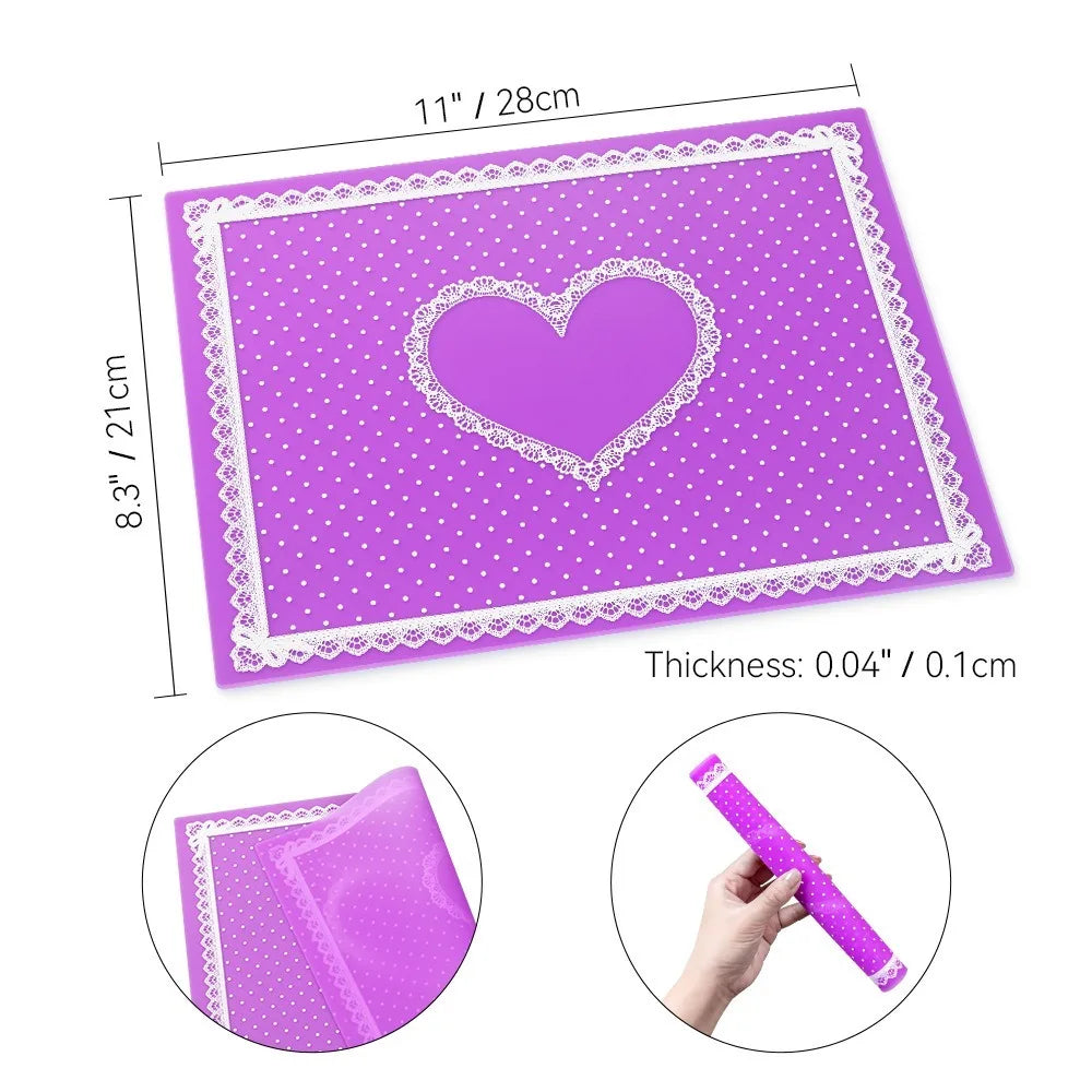 Silicone Nail Art Mat – Non-Slip Washable Lace Hand Cushion