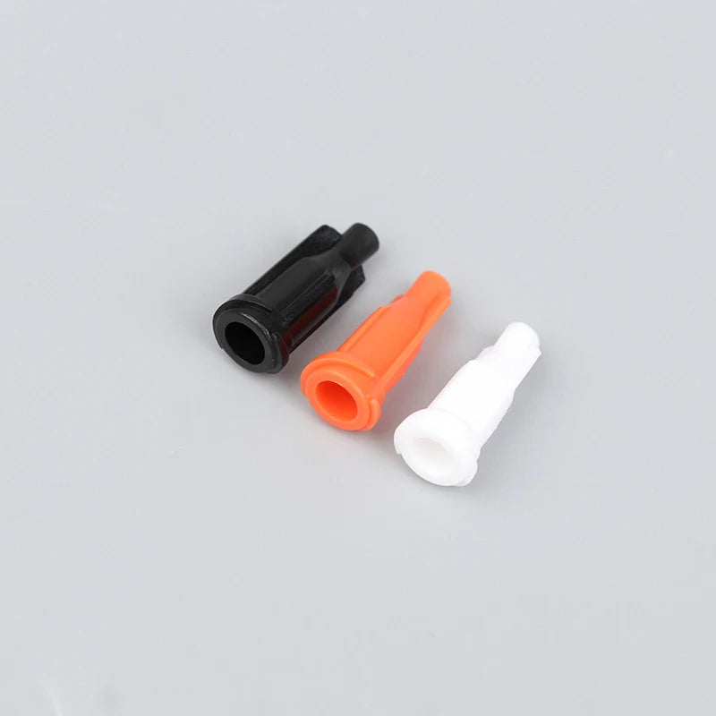 100Pcs Black Luer Lock Syringe Tip Caps | Dispensing Stop Plugs