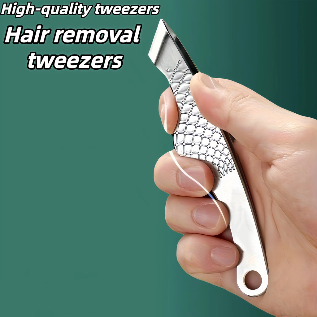 Stainless Steel Wide-Tip Tweezers – Beard & Eyebrow Tool