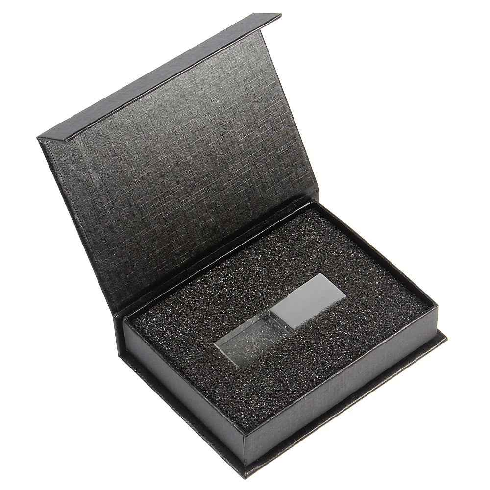 JASTER Crystal USB Flash Drive | Custom Logo Gift 4GB–64GB Crystal USB Flash Drive PRIMED Silver USB (H Box) 128GB CN