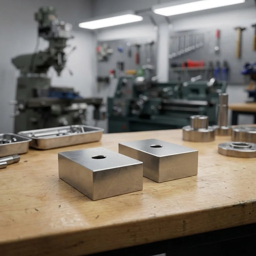 1-2-3 Steel Setup Blocks 1"×2"×3" Matched Pair – 1 Hole Precision Setup Blocks PRIMED