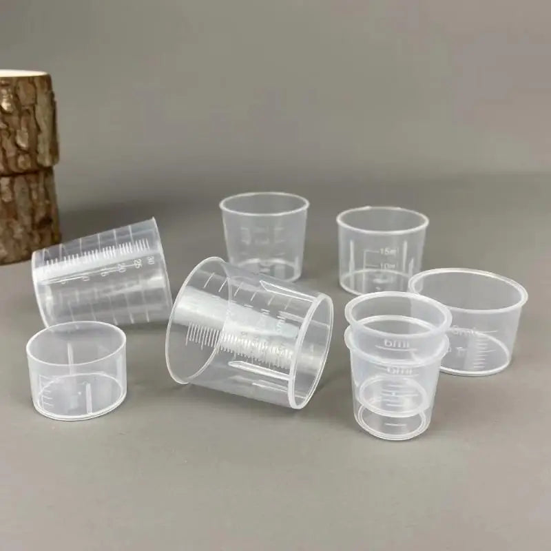 20PCS Mini Graduated Measuring Cups 30–100ml | Clear Plastic