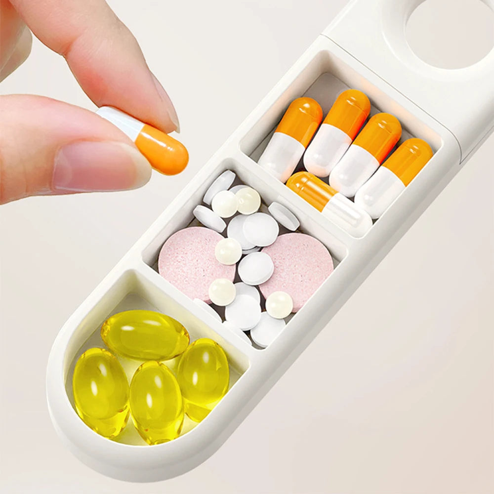 Small 3-Compartment Travel Pill Organizer | Daily Pill Box