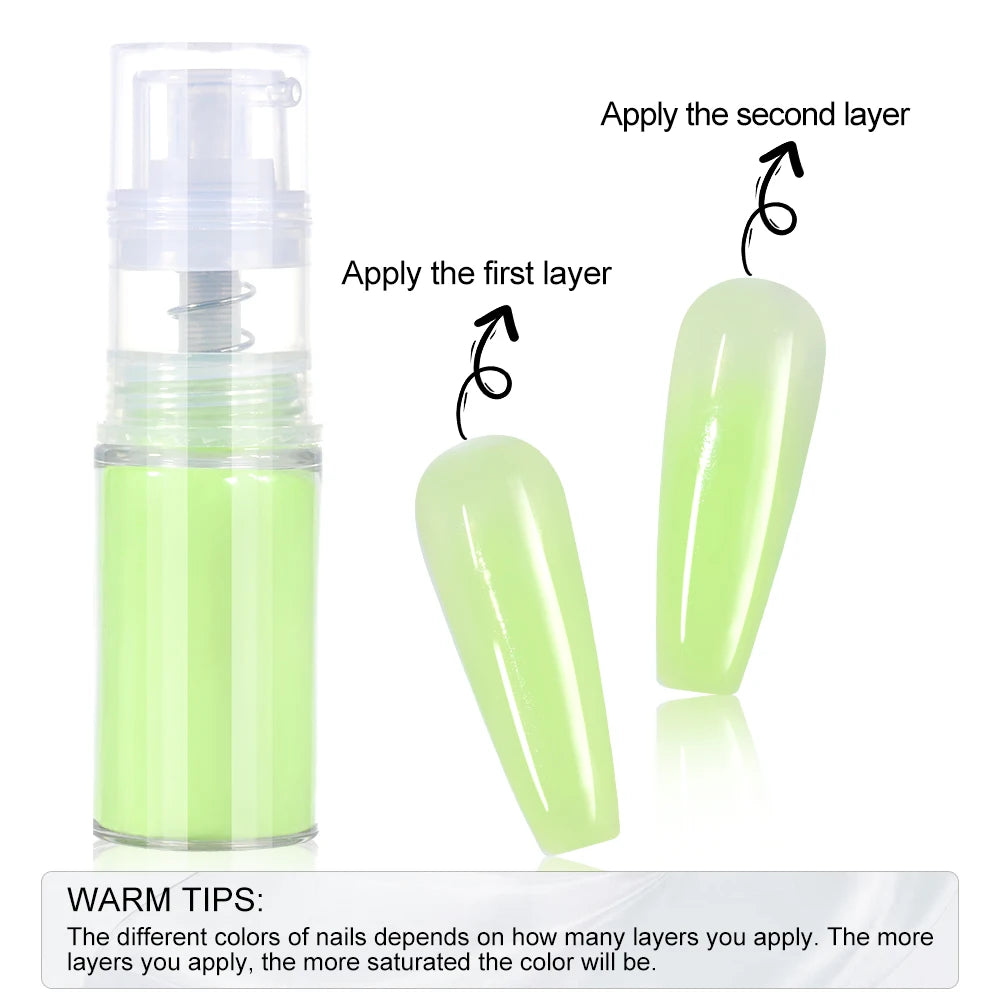 MAFANAILS 12-Color Ombre Spray Nail Glitter Powder 10g