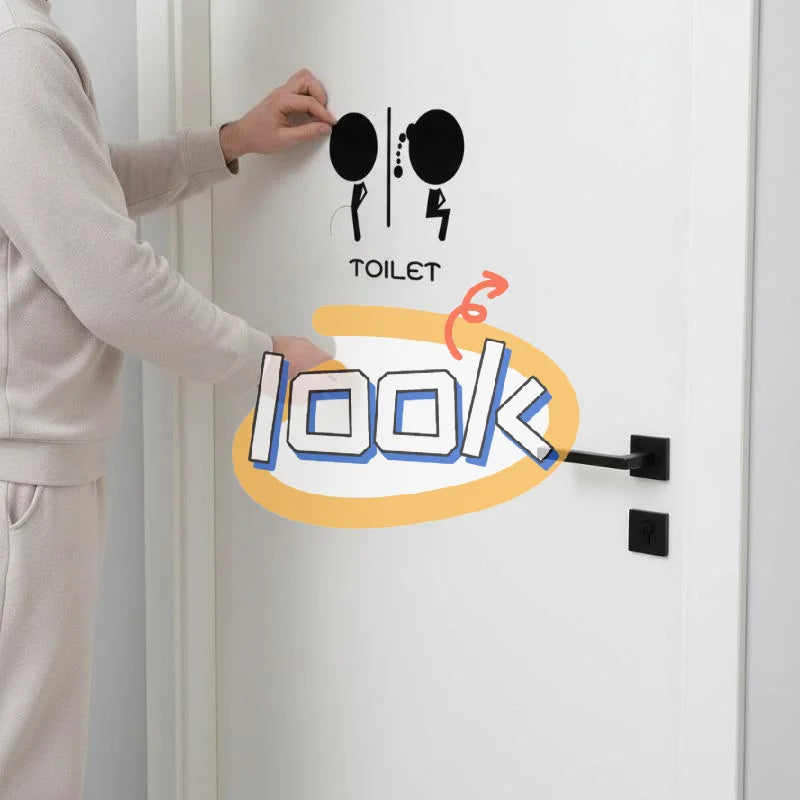 Waterproof Restroom Door Decal Sticker – Fun Bathroom Sign