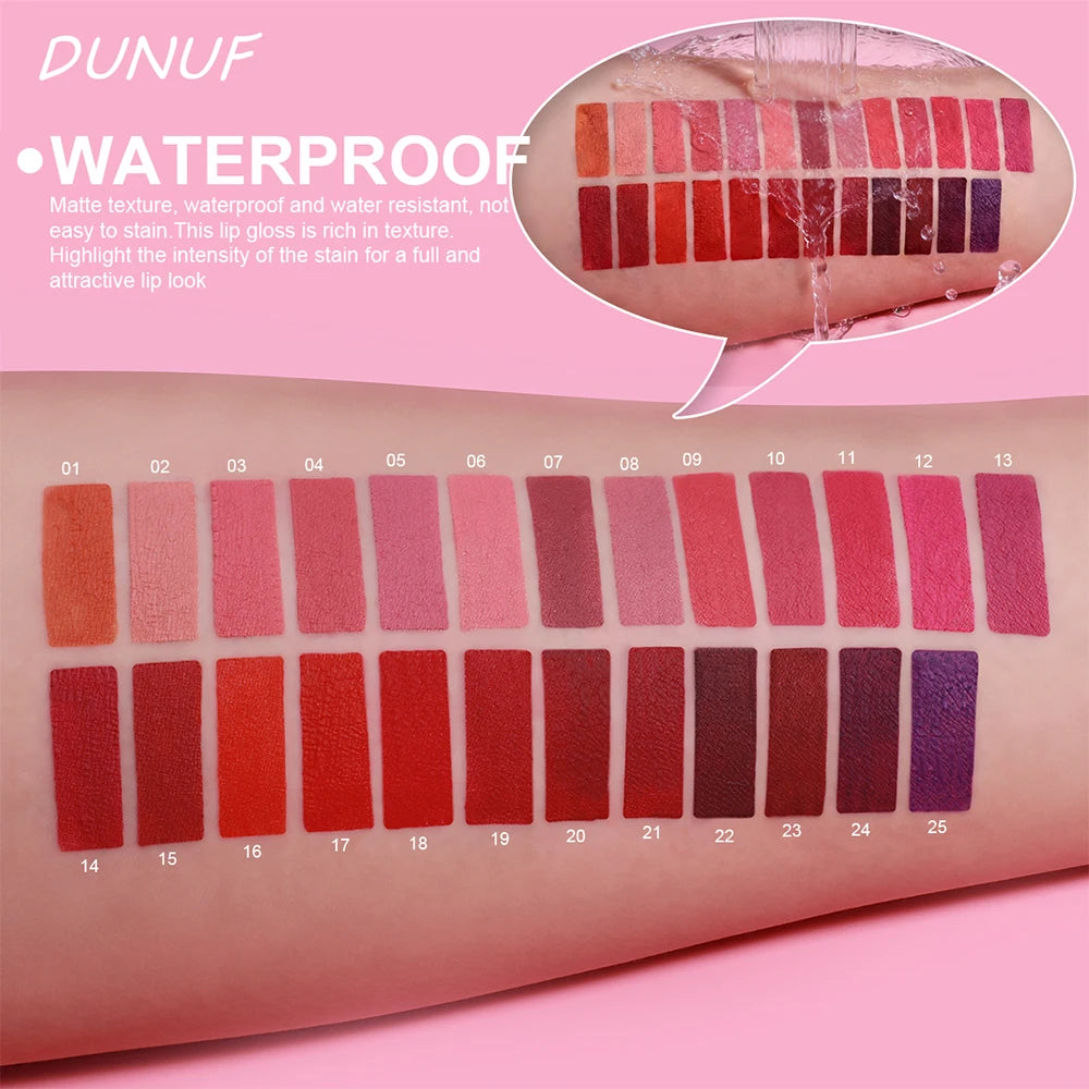 Velvet Matte Liquid Lip Gloss 25 Colors – Waterproof & Long-Lasting Liquid Lip Gloss PRIMED