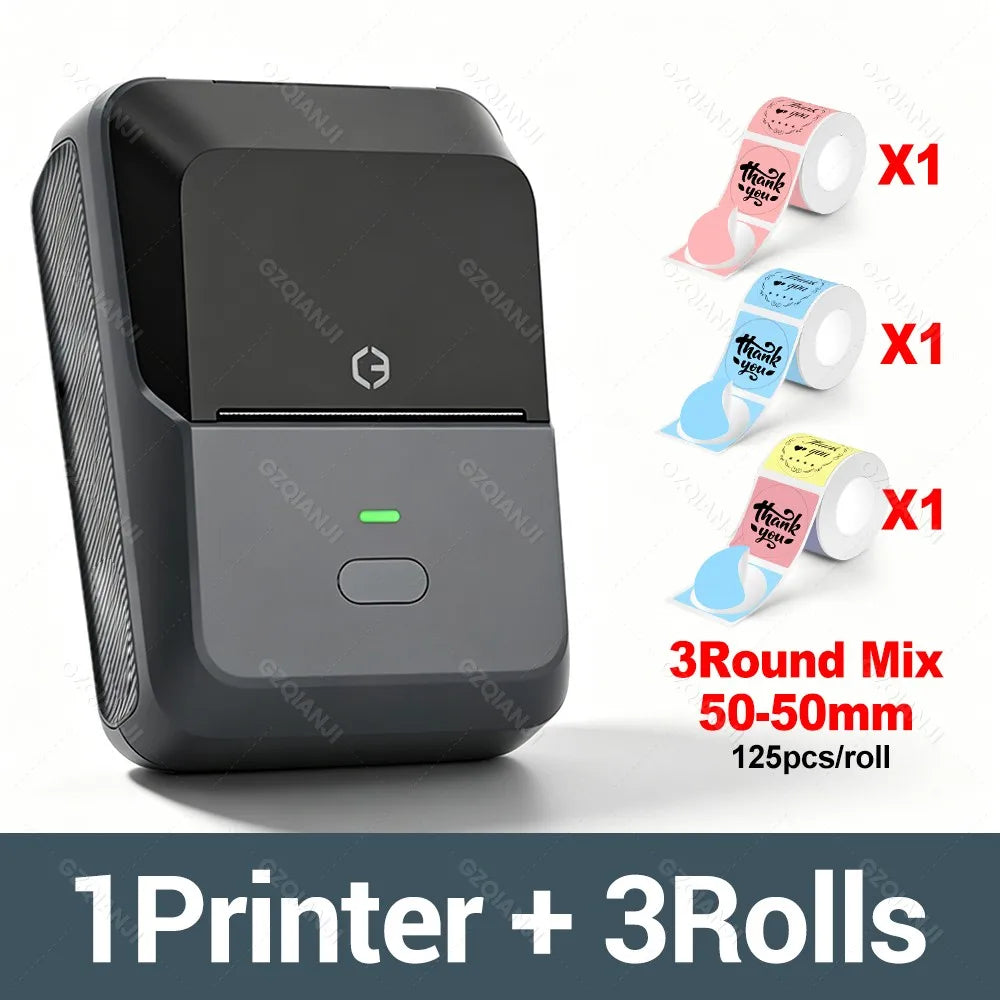 P2 Mini Bluetooth Thermal Label Printer – Barcode & Food Labels Thermal Label Printer PRIMED P2 Add 3Rolls Mix3