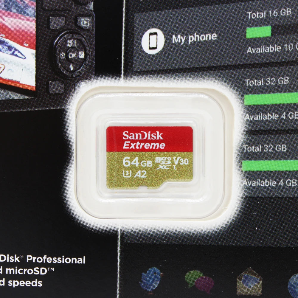SanDisk Extreme MicroSD V30 A2 U3 4K Card – 32–256GB MicroSD Memory Card PRIMED