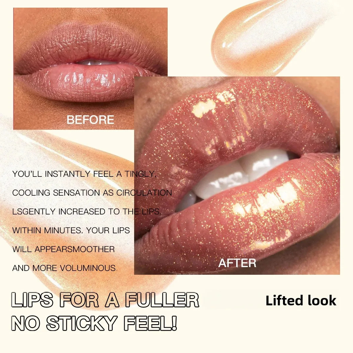 SAS Pearlescent Plumping Lip Gloss – Glitter Glaze Lipstick